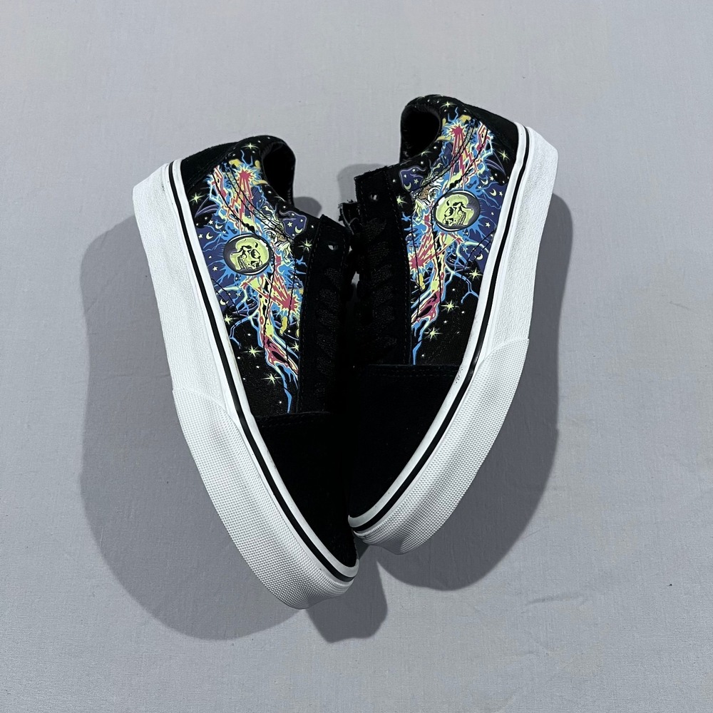Vans Old Skool Unisex Glow Wizard Black & White Low Top Skate Shoes Size M4.5 6W